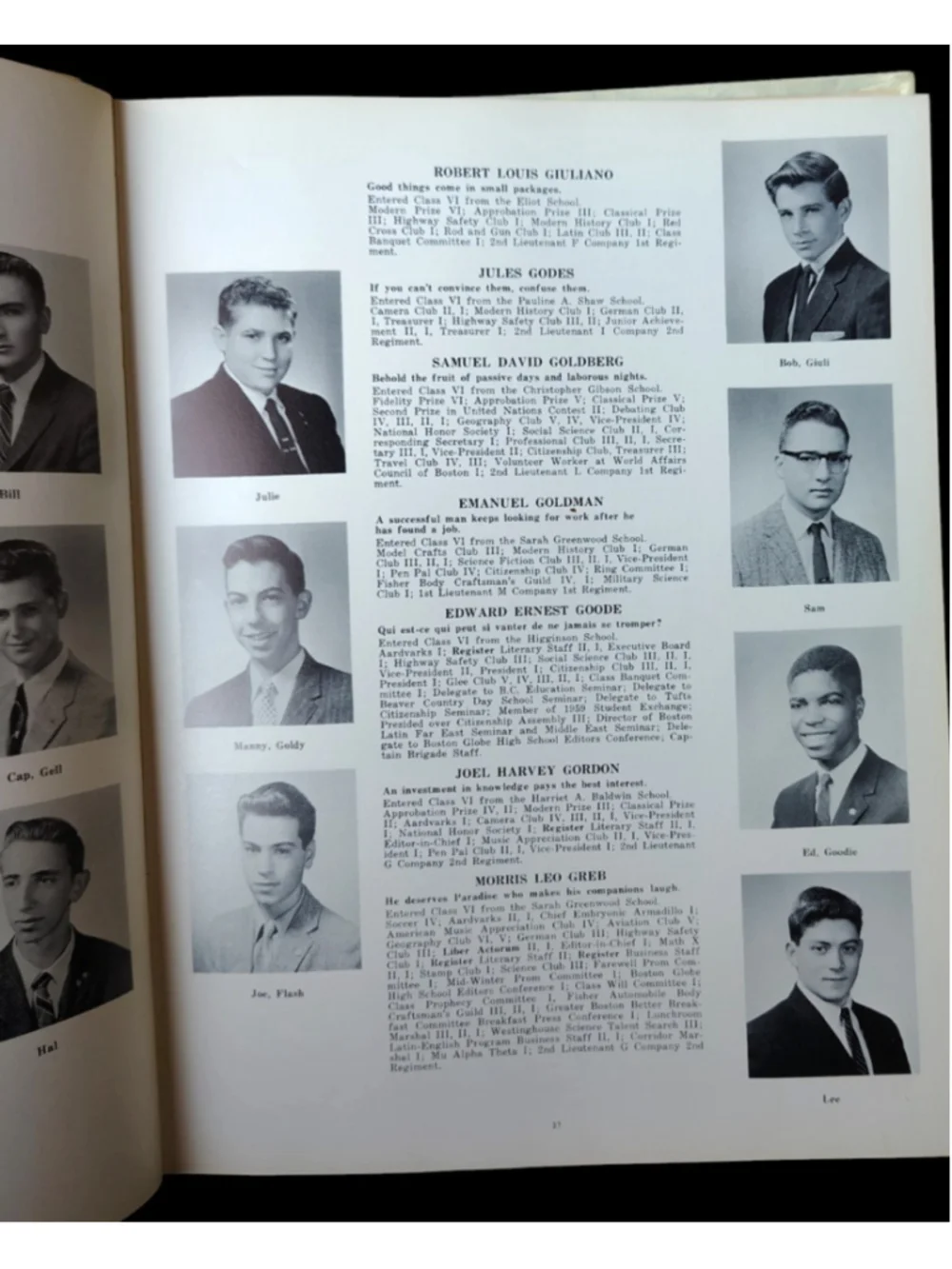 Vintage 1960 Liber Actorum Boston Latin School Year Book